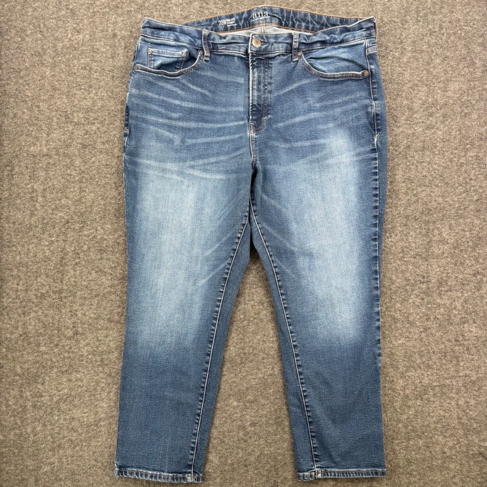 a.n.a High Rise Straight Leg Jeans Womens 20W Blue Medium Wash Stretch Denim